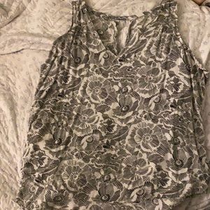 Old Navy Tank top black and white flowered design